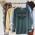 Reading Is My Favorite Sport Book Lover Saying Quote Raglan Sleeve Sweatshirt Heather Blue Lagoon Reading Is My Favorite Sport Book Lover Saying Quote Raglan Sleeve Sweatshirt Heather Blue Lagoon
