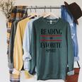 Reading Is My Favorite Sport Book Worms Premium Tri-Blend Raglan Sleeve Sweatshirt Heather Blue Lagoon
