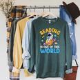 Reading Is Out Of This World Space Read Books Lover Raglan Sleeve Sweatshirt Heather Blue Lagoon