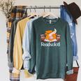 Readsolotl Book Lover & Axolotl Raglan Sleeve Sweatshirt Heather Blue Lagoon