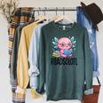 Readsolotl Cute Axolotl Reading Book Kawaii Pink Aesthetic Raglan Sleeve Sweatshirt Heather Blue Lagoon Readsolotl Cute Axolotl Reading Book Kawaii Pink Aesthetic Raglan Sleeve Sweatshirt Heather Blue Lagoon