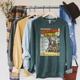 Retro Basketball Player Comic Book Style Dunker Graphic Raglan Sleeve Sweatshirt Heather Blue Lagoon