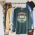 Retro Vintage I Closed My Book To Be Here Book Lover Reading Raglan Sleeve Sweatshirt Heather Blue Lagoon