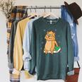 Sabre-Toothed Tiger Loves Books Wildcat Raglan Sleeve Sweatshirt Heather Blue Lagoon