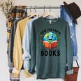 Save Earth It's Only Planet With Books Reader Earth Day Raglan Baseball Tee Raglan Sleeve Sweatshirt Heather Blue Lagoon