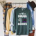 Say No To Say Yes To Books Shirt Red Ribbon Week Raglan Sleeve Sweatshirt Heather Blue Lagoon Say No To Say Yes To Books Shirt Red Ribbon Week Raglan Sleeve Sweatshirt Heather Blue Lagoon