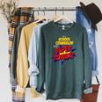 School Counselor Teacher Superhero Superpower Comic Book Premium Tri-Blend Raglan Sleeve Sweatshirt Heather Blue Lagoon