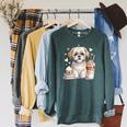 Shih Tzu Treats Books And Coffee Shih-Tzu For Dog Moms Premium Tri-Blend Raglan Sleeve Sweatshirt Heather Blue Lagoon Shih Tzu Treats Books And Coffee Shih-Tzu For Dog Moms Premium Tri-Blend Raglan Sleeve Sweatshirt Heather Blue Lagoon