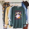 Silly Goose Book Club Reading Girl Raglan Sleeve Sweatshirt Heather Blue Lagoon