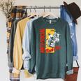 Skeleton Reads a Book Anti Social Book Club Raglan Sleeve Sweatshirt Heather Blue Lagoon