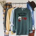 Smutt Book Merch Read Smut Be Happy Dark Romance Triggers Premium Tri-Blend Raglan Sleeve Sweatshirt Heather Blue Lagoon