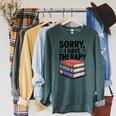 Sorry I Have Therapy Bookworm Bibliophile Reading Raglan Sleeve Sweatshirt Heather Blue Lagoon