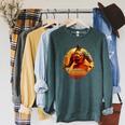 Star Wars The Book Of Boba Fett Sands Of The Past Poster Raglan Sleeve Sweatshirt Heather Blue Lagoon