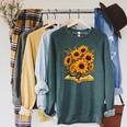 Sunflowers Flowers Book Floral Raglan Sleeve Sweatshirt Heather Blue Lagoon Sunflowers Flowers Book Floral Raglan Sleeve Sweatshirt Heather Blue Lagoon