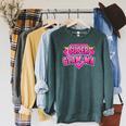 Super Glam-Ma Superhero Grandmother Comic Book Raglan Sleeve Sweatshirt Heather Blue Lagoon