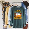 I Am Thankful For Books Cats And Coffee Thanksgiving Raglan Sleeve Sweatshirt Heather Blue Lagoon