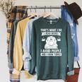 That's What I Do Read Books I Avoid People And I Know Things Raglan Sleeve Sweatshirt Heather Blue Lagoon