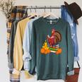 Turkey Reading Books Fall Thanksgiving Teacher Book Raglan Sleeve Sweatshirt Heather Blue Lagoon Turkey Reading Books Fall Thanksgiving Teacher Book Raglan Sleeve Sweatshirt Heather Blue Lagoon