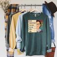 Never Underestimate The Power Of A Girl With A Book Feminist Raglan Sleeve Sweatshirt Heather Blue Lagoon