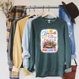 Unearth A Story Reading Book Flowers Summer Reading 2026 Raglan Sleeve Sweatshirt Heather Blue Lagoon