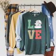 Valentines Day Book Lover Reading Raglan Sleeve Sweatshirt Heather Blue Lagoon