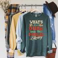 What's More Punk Than The Public Library Books Librarian Raglan Sleeve Sweatshirt Heather Blue Lagoon
