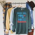 Women Retro Book Girl Summer Bookish Vacation Reader Raglan Sleeve Sweatshirt Heather Blue Lagoon Women Retro Book Girl Summer Bookish Vacation Reader Raglan Sleeve Sweatshirt Heather Blue Lagoon