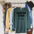 Women's Marathon Reader Book Reader Raglan Sleeve Sweatshirt Heather Blue Lagoon