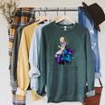Women's Vintage Book Quote It’s No Use Going Back To Yesterday Raglan Sleeve Sweatshirt Heather Blue Lagoon