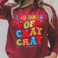 100 Days Of Cray Cray Apples And Books Raglan Sleeve Sweatshirt Heather Dust