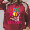 100 Days Of School Reading English Teacher Books Stack Raglan Sleeve Sweatshirt Heather Dust