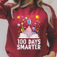 100th Day Of School 100 Days Smarter Books Space Astronaut Raglan Sleeve Sweatshirt Heather Dust