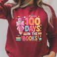 100th Day Of School Teacher Floral 100 Days In The Books Raglan Sleeve Sweatshirt Heather Dust