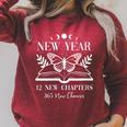 12 New Chapters 365 New Chances Book Reading 2026 New Year Raglan Sleeve Sweatshirt Heather Dust
