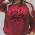 14th Birthday Chapter 14 Reading Book Lover Bookworm Girls Raglan Sleeve Sweatshirt Heather Dust