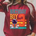 3 Year Old Birthday Boy Book Worm Reading Birthday Party Raglan Sleeve Sweatshirt Heather Dust