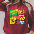 40 Years Old Birthday Comic Style Book Lover Party Raglan Sleeve Sweatshirt Heather Dust