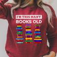 50th Birthday I'm This Many Books Old 50 Years Old Bookworm Raglan Sleeve Sweatshirt Heather Dust