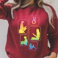 8th Birthday Book Reading Bookworm Book Lover Girls Raglan Sleeve Sweatshirt Heather Dust