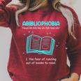 Abibliophobia Abibliophobie Definition Books Raglan Sleeve Sweatshirt Heather Dust