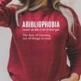Abibliophobia Definition Hilarious Bookworm Book Reading Bookworm Reader Lover -Adults - Small Short Sleeve V-Neck Modern Classic Humorous Theme Raglan Sleeve Sweatshirt Heather Dust Abibliophobia Definition Hilarious Bookworm Book Reading Bookworm Reader Lover -Adults - Small Short Sleeve V-Neck Modern Classic Humorous Theme Raglan Sleeve Sweatshirt Heather Dust