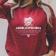 Abibliophobia Fear Of Running Out Of Books Novel Library Raglan Sleeve Sweatshirt Heather Dust Abibliophobia Fear Of Running Out Of Books Novel Library Raglan Sleeve Sweatshirt Heather Dust