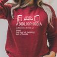 Abibliophobia Noun The Fear Of Running Out Of Books Raglan Sleeve Sweatshirt Heather Dust