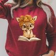 Adorable Fawn Reading Book Lover With Raglan Sleeve Sweatshirt Heather Dust Adorable Fawn Reading Book Lover With Raglan Sleeve Sweatshirt Heather Dust