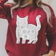 Adult Coloring Book CAT Mandala Flowers T-Shirt Raglan Sleeve Sweatshirt Heather Dust