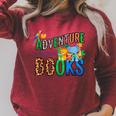 Adventure Starts With Books Jungle Animals Kids Reading Them Raglan Sleeve Sweatshirt Heather Dust Adventure Starts With Books Jungle Animals Kids Reading Them Raglan Sleeve Sweatshirt Heather Dust