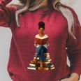 African American Woman Melanin Afro Girl Reading Book Raglan Sleeve Sweatshirt Heather Dust