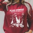 Alien Abduction UFO Lovers Comic Book Style Shirt Raglan Sleeve Sweatshirt Heather Dust