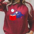 Anglerfish Reading Book Raglan Sleeve Sweatshirt Heather Dust