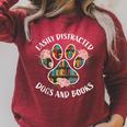 Animal Book Lover Easily Distracted By Dogs And Books Raglan Sleeve Sweatshirt Heather Dust Animal Book Lover Easily Distracted By Dogs And Books Raglan Sleeve Sweatshirt Heather Dust